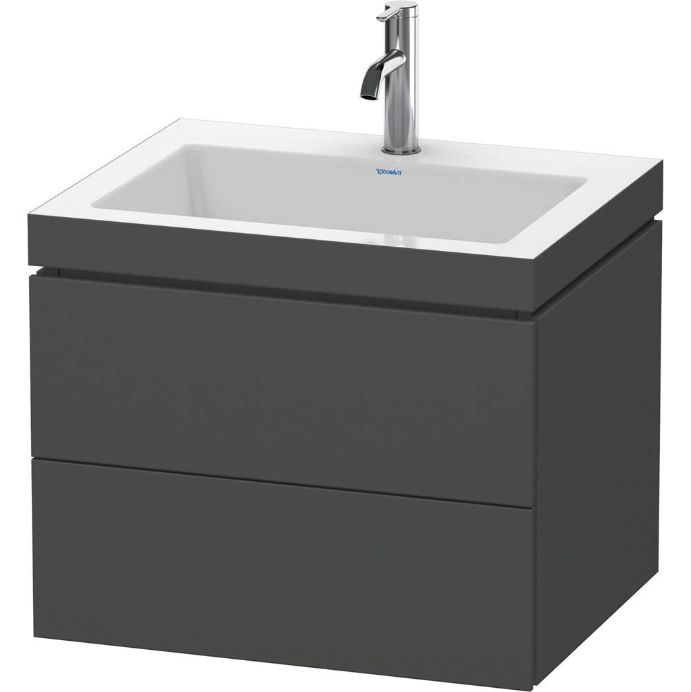 L-Cube 23 5/8'' Wall Mount Two Drawer c-bonded Single Vanity in Matte Graphite, I-related