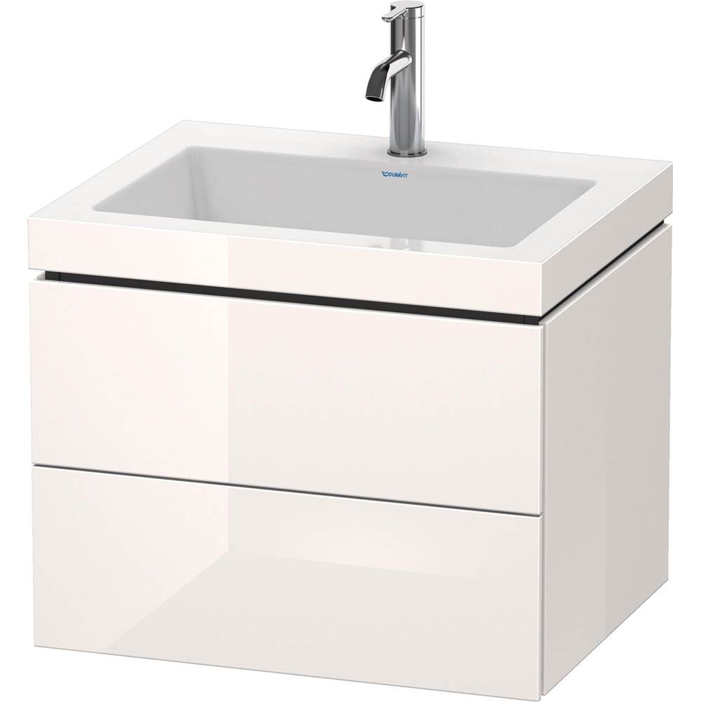 L-Cube 23 5/8'' Wall Mount Two Drawer c-bonded Single Vanity in High Gloss White,-related