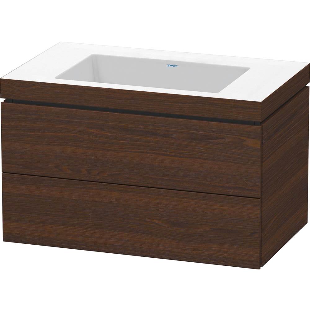 L-Cube 31 1/2'' Wall Mount Two Drawer c-bonded Single Vanity in Brushed Walnut, I-related