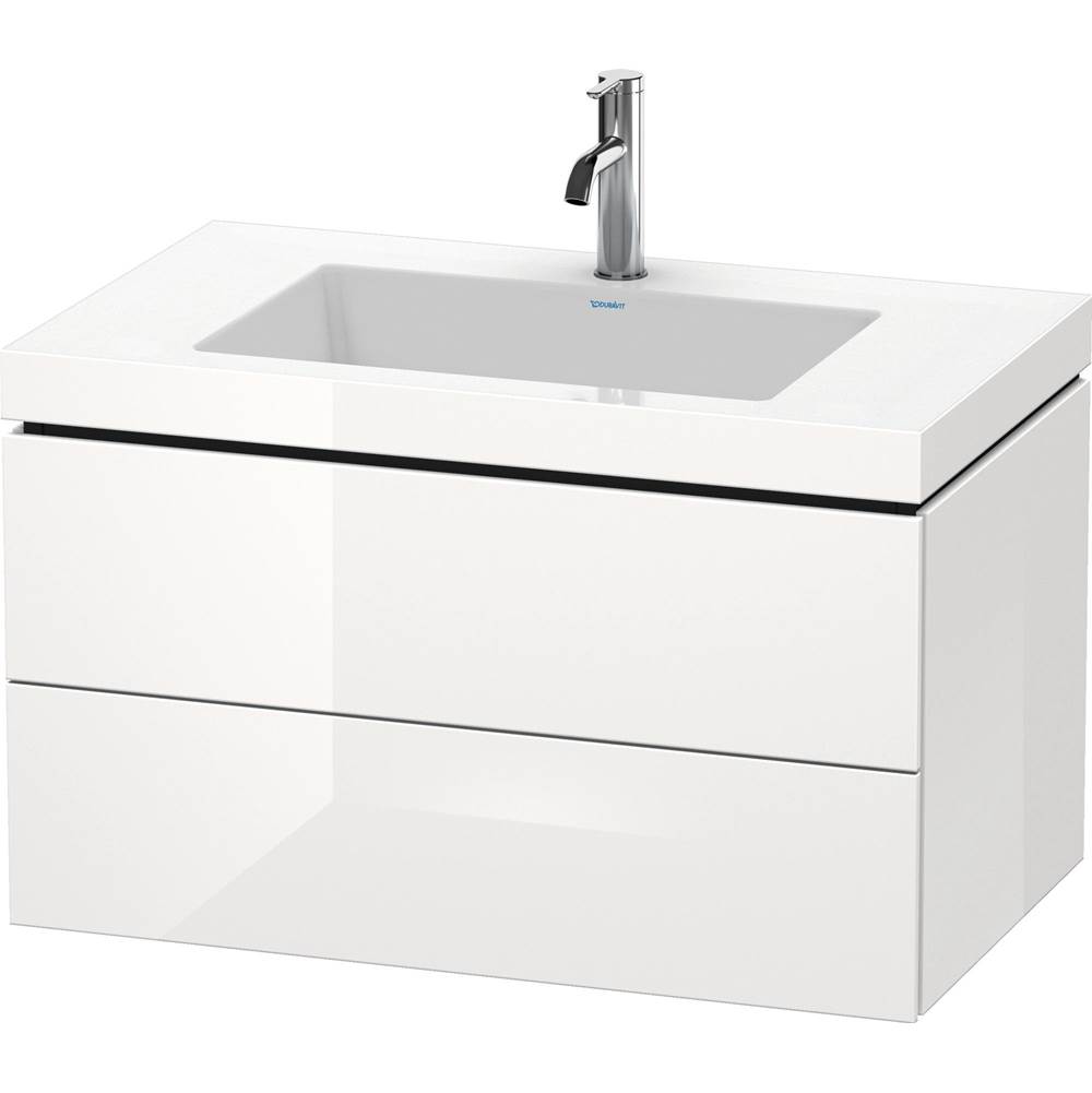 L-Cube 31 1/2'' Wall Mount Two Drawer c-bonded Single Vanity in High Gloss White,-shop