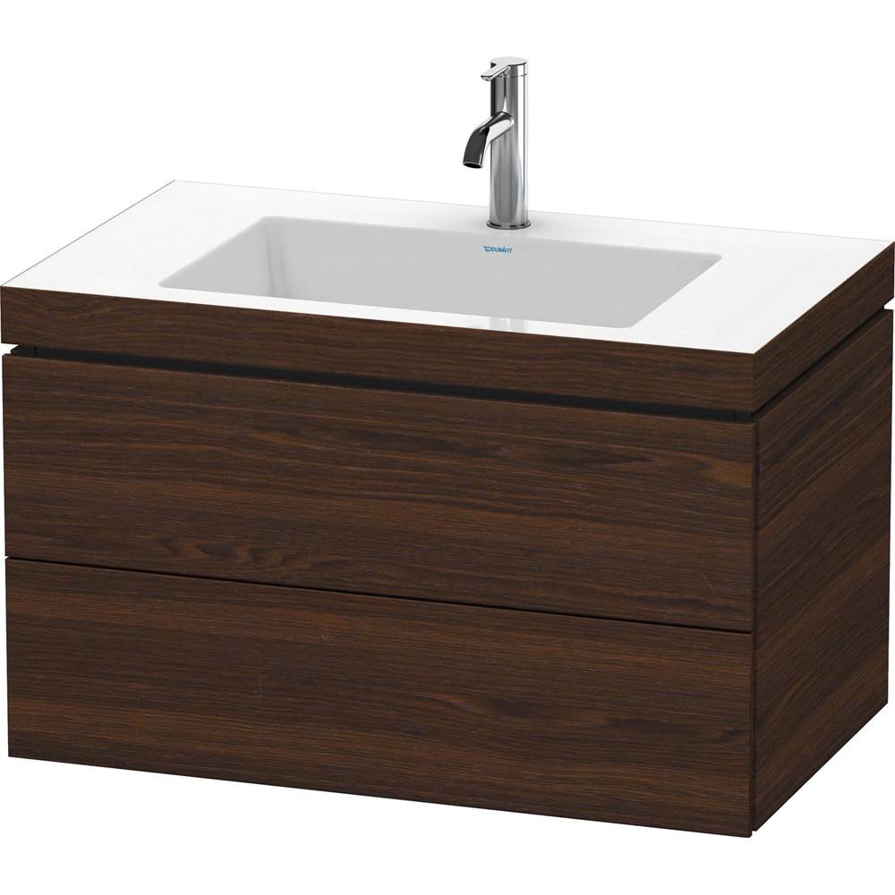L-Cube 31 1/2'' Wall Mount Two Drawer c-bonded Single Vanity in Brushed Walnut, I-shop