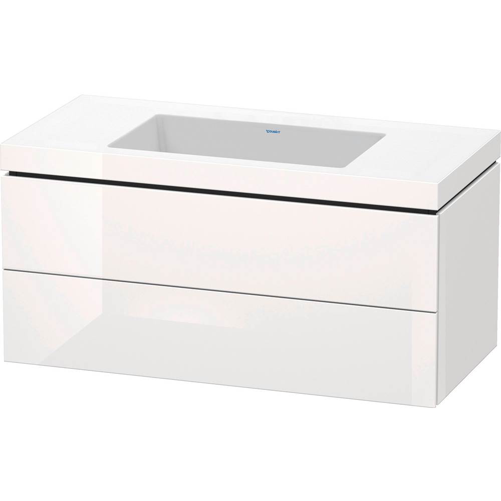 L-Cube 39 3/8'' Wall Mount Two Drawer c-bonded Single Vanity in High Gloss White,-shop