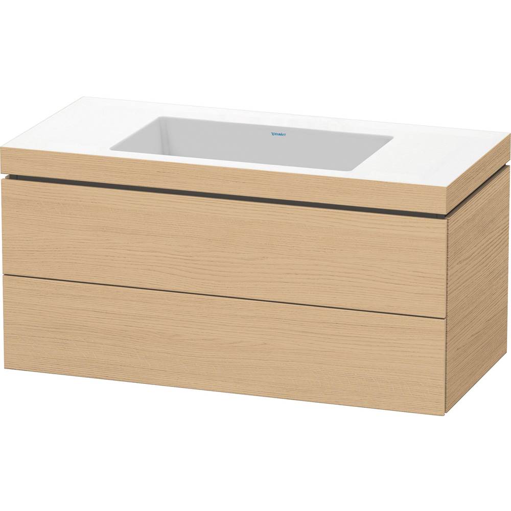 L-Cube 39 3/8'' Wall Mount Two Drawer c-bonded Single Vanity in Natural Oak, Incl-related
