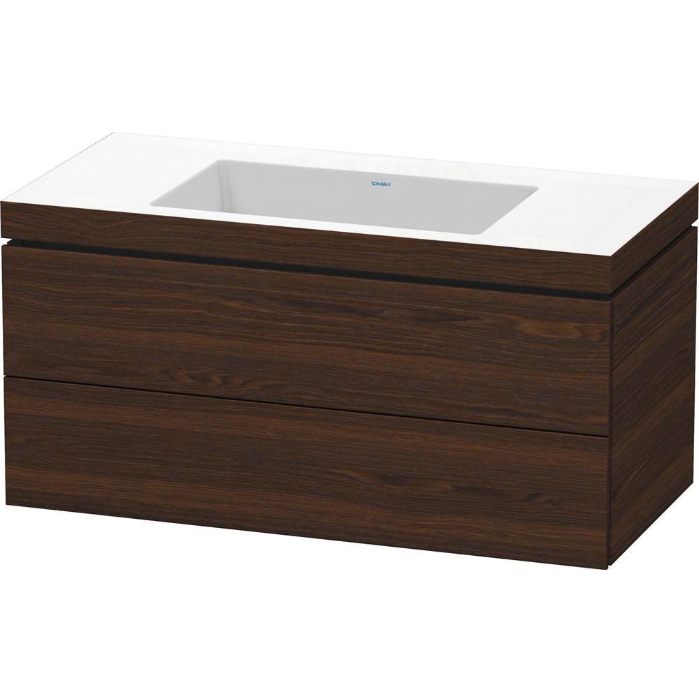L-Cube 39 3/8'' Wall Mount Two Drawer c-bonded Single Vanity in Brushed Walnut, I-shop