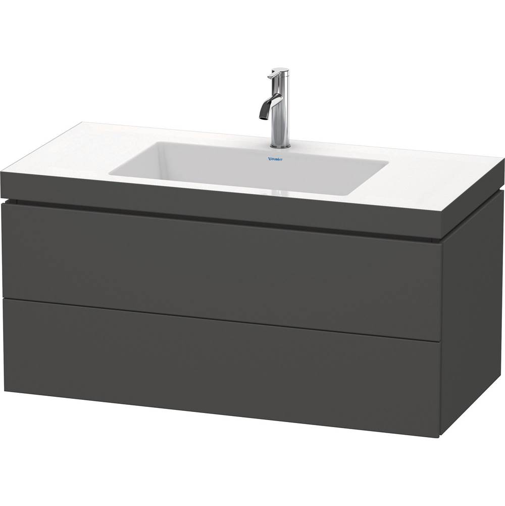 L-Cube 39 3/8'' Wall Mount Two Drawer c-bonded Single Vanity in Matte Graphite, I-related