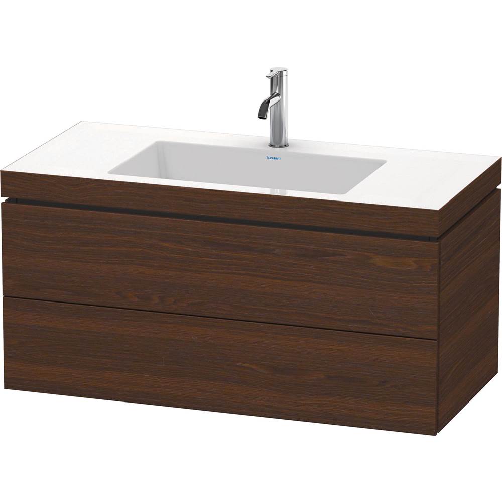 L-Cube 39 3/8'' Wall Mount Two Drawer c-bonded Single Vanity in Brushed Walnut, I-related