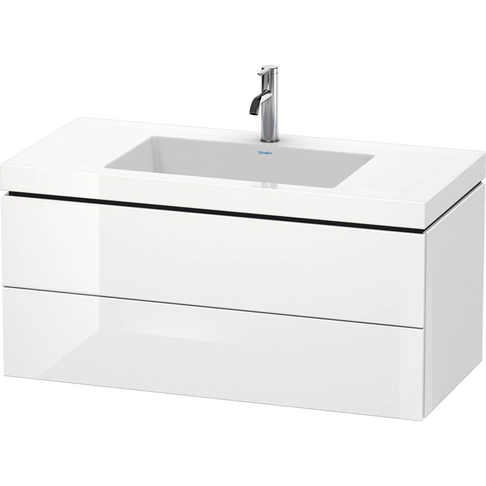 L-Cube 39 3/8'' Wall Mount Two Drawer c-bonded Single Vanity in High Gloss White,-shop