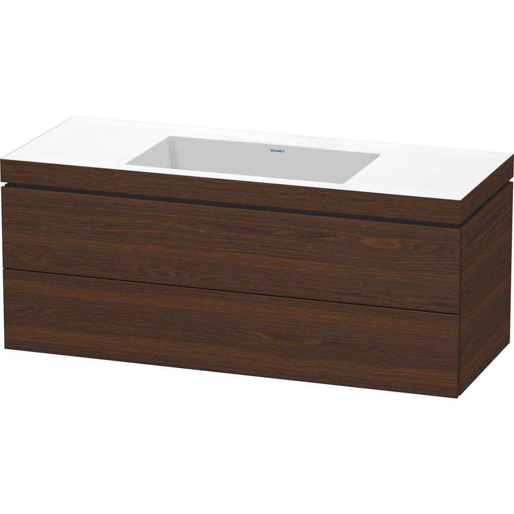 L-Cube 47 1/4'' Wall Mount Two Drawer c-bonded Single Vanity in Brushed Walnut, I-related
