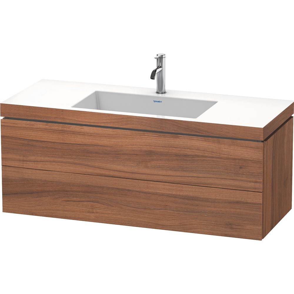 L-Cube 47 1/4'' Wall Mount Two Drawer c-bonded Single Vanity in Natural Walnut, I-related