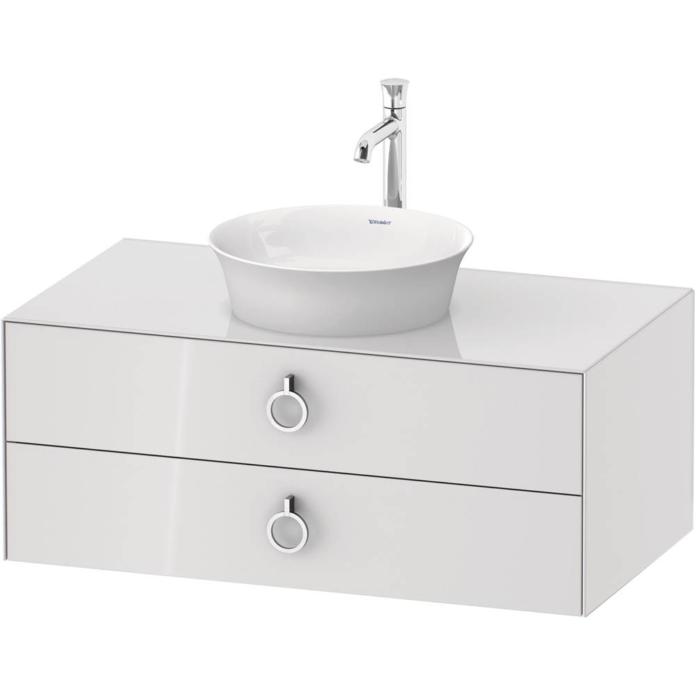 White Tulip 39 3/8'' Wall Mount Two Drawer Single Vanity Cabinet in High Gloss Wh-related