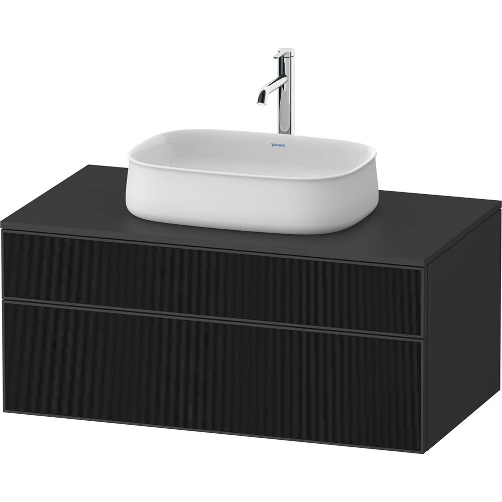 Zencha 39 3/8'' Wall Mount Two Drawer Single Vanity Cabinet in Black Line Structu-related