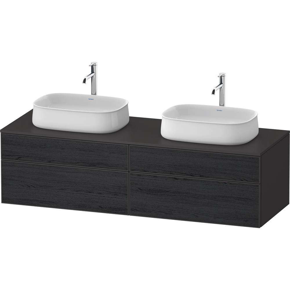 Zencha 39 3/8'' Wall Mount Double Vanity Cabinet in Black Oak, Sink Sold Separate-related