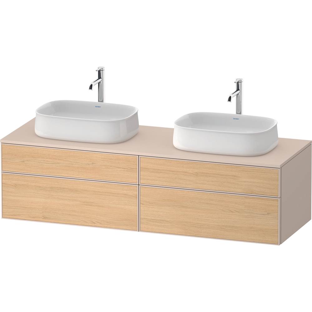 Zencha 39 3/8'' Wall Mount Double Vanity Cabinet in Natural Oak, Sink Sold Separa-related