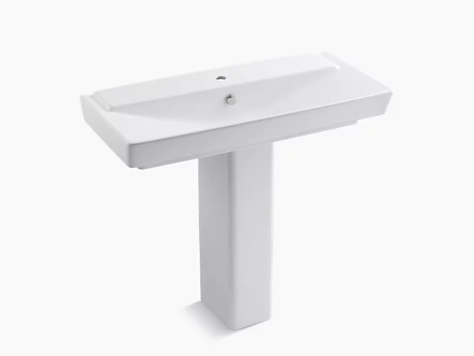 Rêve®39" pedestal bathroom sink with single faucet hole K-5149-1-0-main
