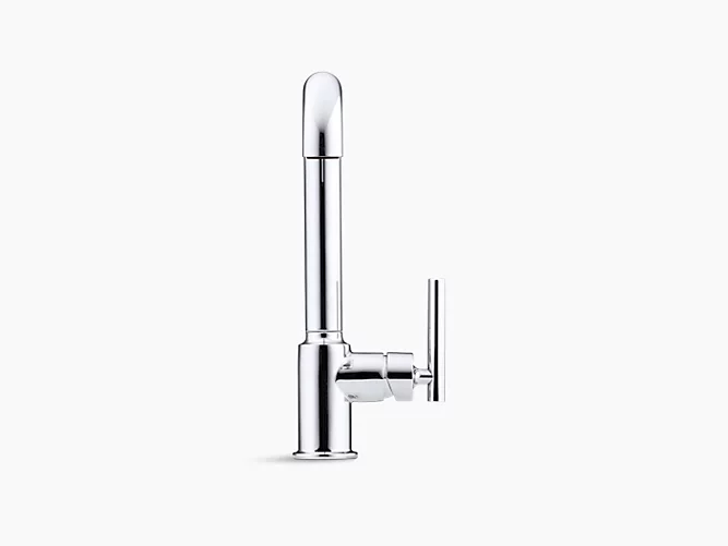 Purist®single-hole kitchen sink faucet with 8" pull-out spout K-7505-CP-0-large