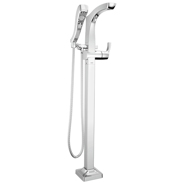 Tesla® Single Handle Floor Mount Tub Filler Trim With Hand Shower In Chrome MODEL#: T4752-FL-product-view