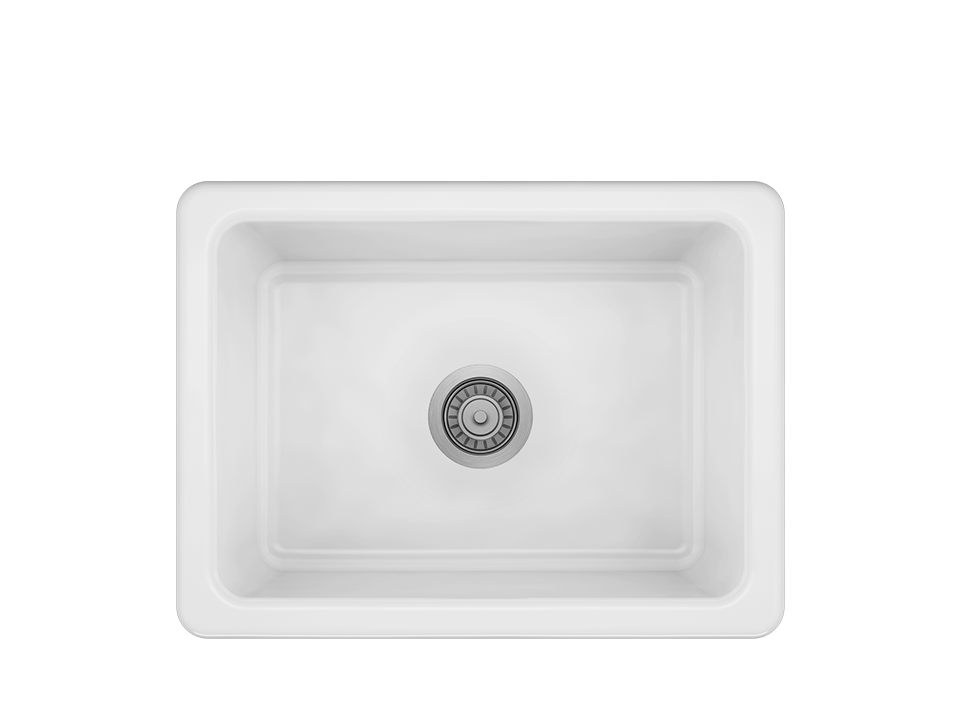 Single Bowl Farmhouse/Apron Kitchen Sink ProTerra M125 White Fireclay, 20-5/8'' X 14-3/4'' X 9''  TM125-FS-241810-related