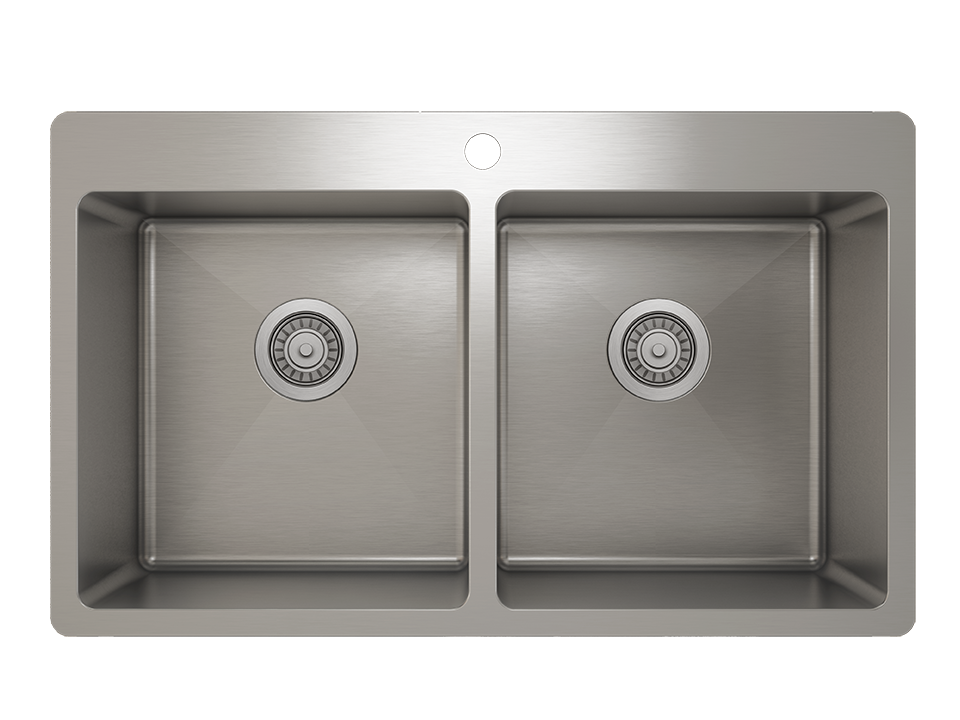 50/50 Double Bowl Top mount Kitchen Sink ProInox H75 18-gauge Stainless Steel, 30'' X 16'' X 9''  IH75-TE-33209-related