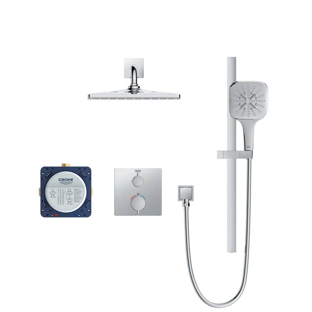Rainshower GrohTherm 2-Handle Thermostatic Dual Function Shower Kit-shop