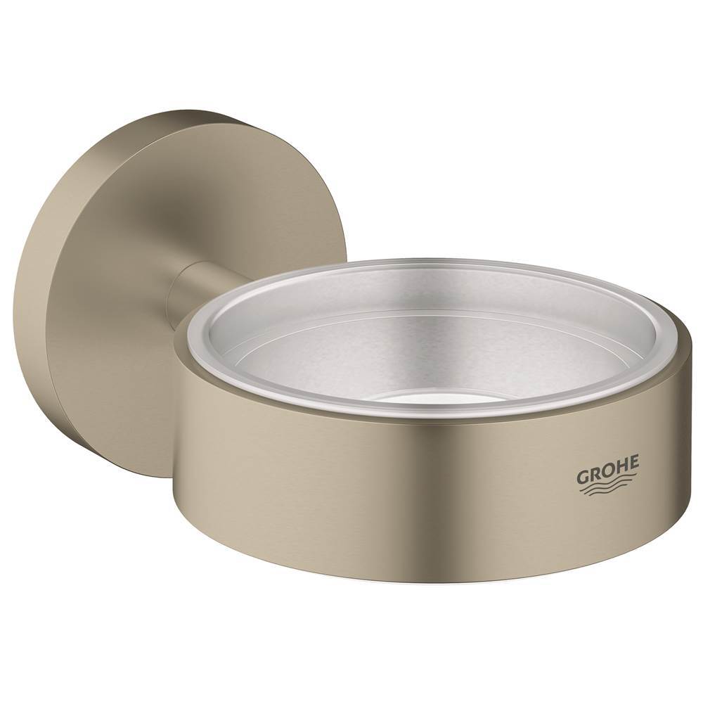 Essentials Holder for Glass, Soap Dish or Soap Dispenser, brushed nickel-related