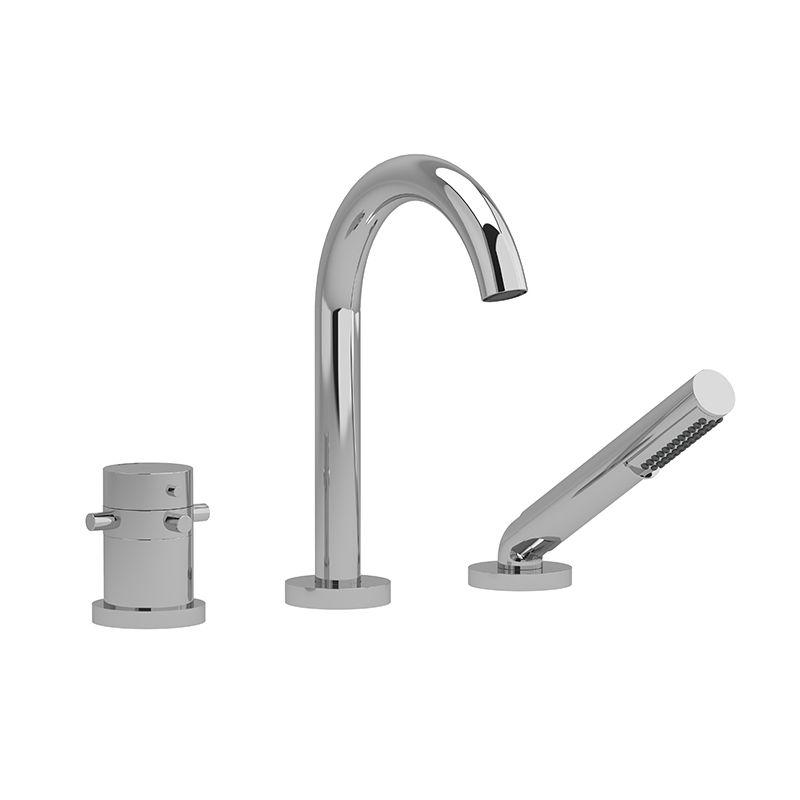 RIU - RU19+ 2-WAY 3-PIECE TYPE T (THERMOSTATIC) COAXIAL DECK-MOUNT TUB FILLER WITH HAND SHOWER-related