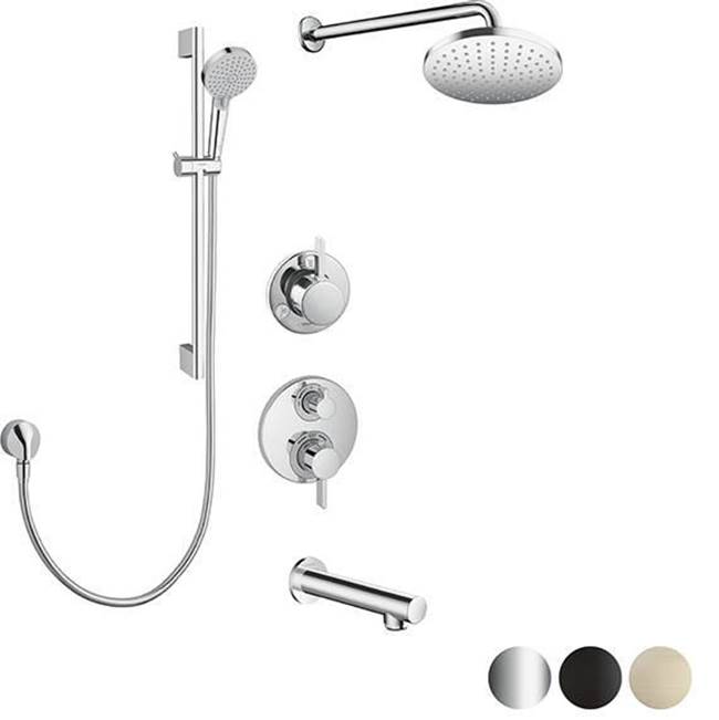 Hansgrohe Ecostat Round Thermostatic Tub Spout Shower Kit-related