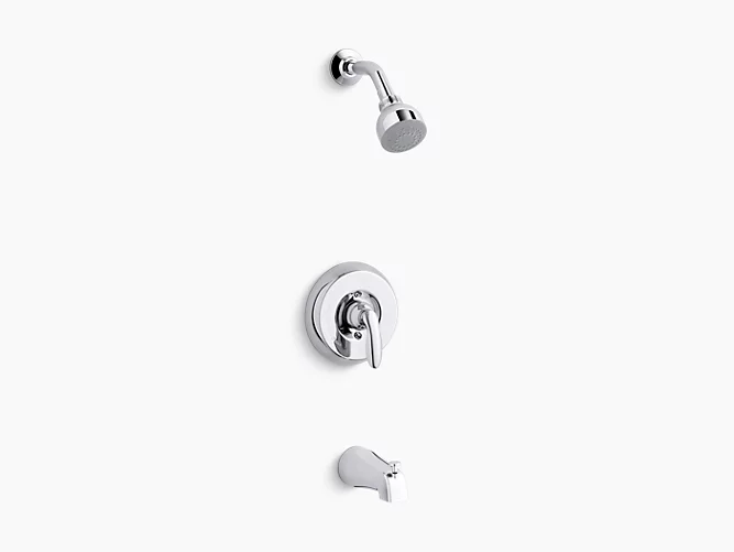 Coralais®Rite-Temp® bath and shower trim set with lever handle, slip-fit spout and 2.5 gpm showerhead K-TS15601-4S-CP-related