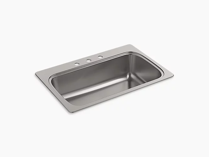 Verse™33" x 22" x 9-5/16" top-mount single-bowl kitchen sink with 3 faucet holes K-20060-3-NA-related