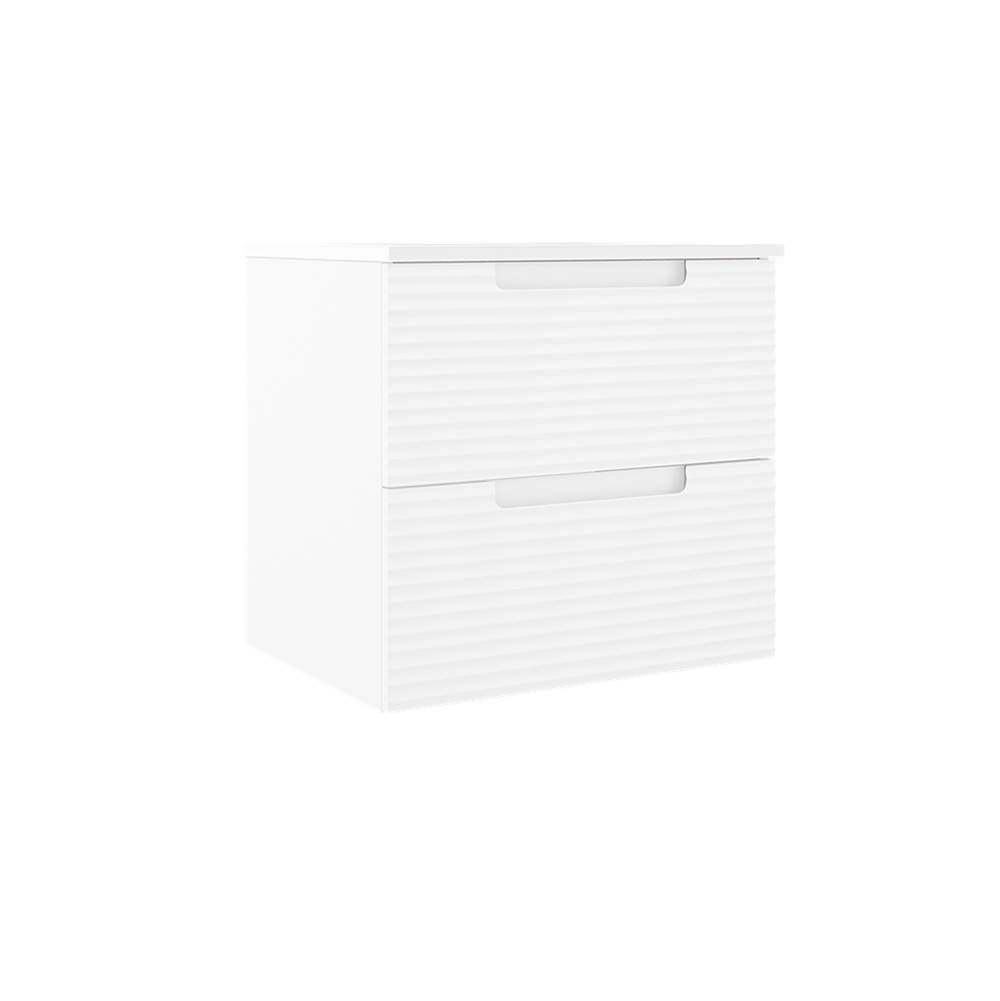 ICO Bath Coda 24'' Two Drawer Wall-Mounted Vanity - Matte White Ripple-shop