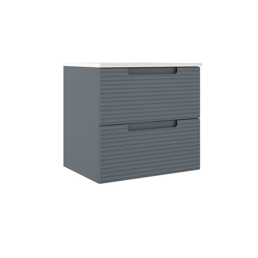 ICO Bath Coda 24'' Two Drawer Wall-Mounted Vanity - Steel Blue Ripple-shop