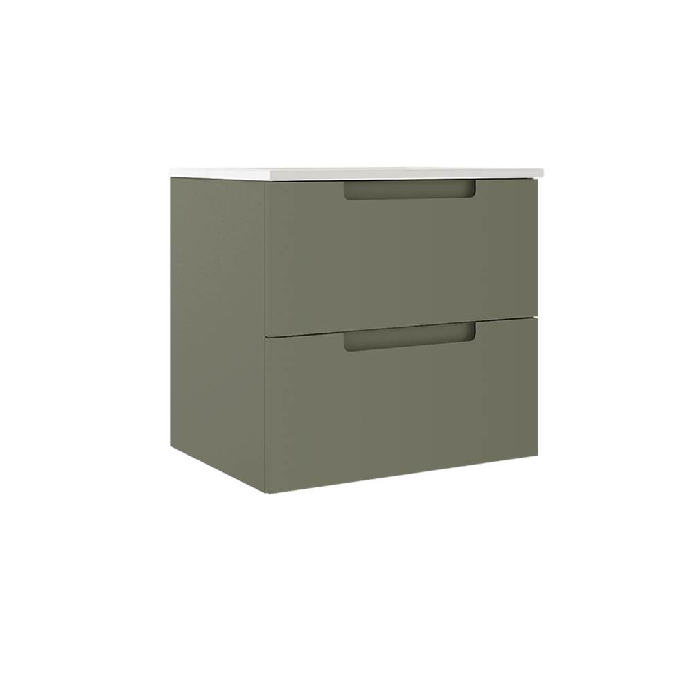 ICO Bath Coda 24'' Two Drawer Wall-Mounted Vanity - Sage Green-shop