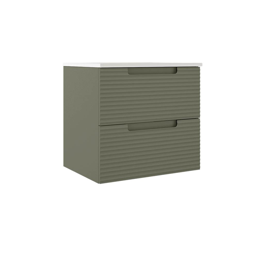 ICO Bath Coda 24'' Two Drawer Wall-Mounted Vanity - Sage Green Ripple-related