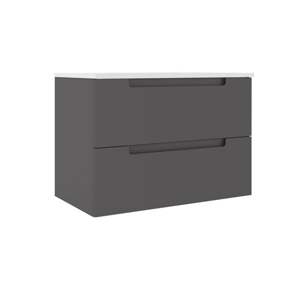 ICO Bath Coda 31'' Two Drawer Wall-Mounted Vanity - Ash Grey-shop