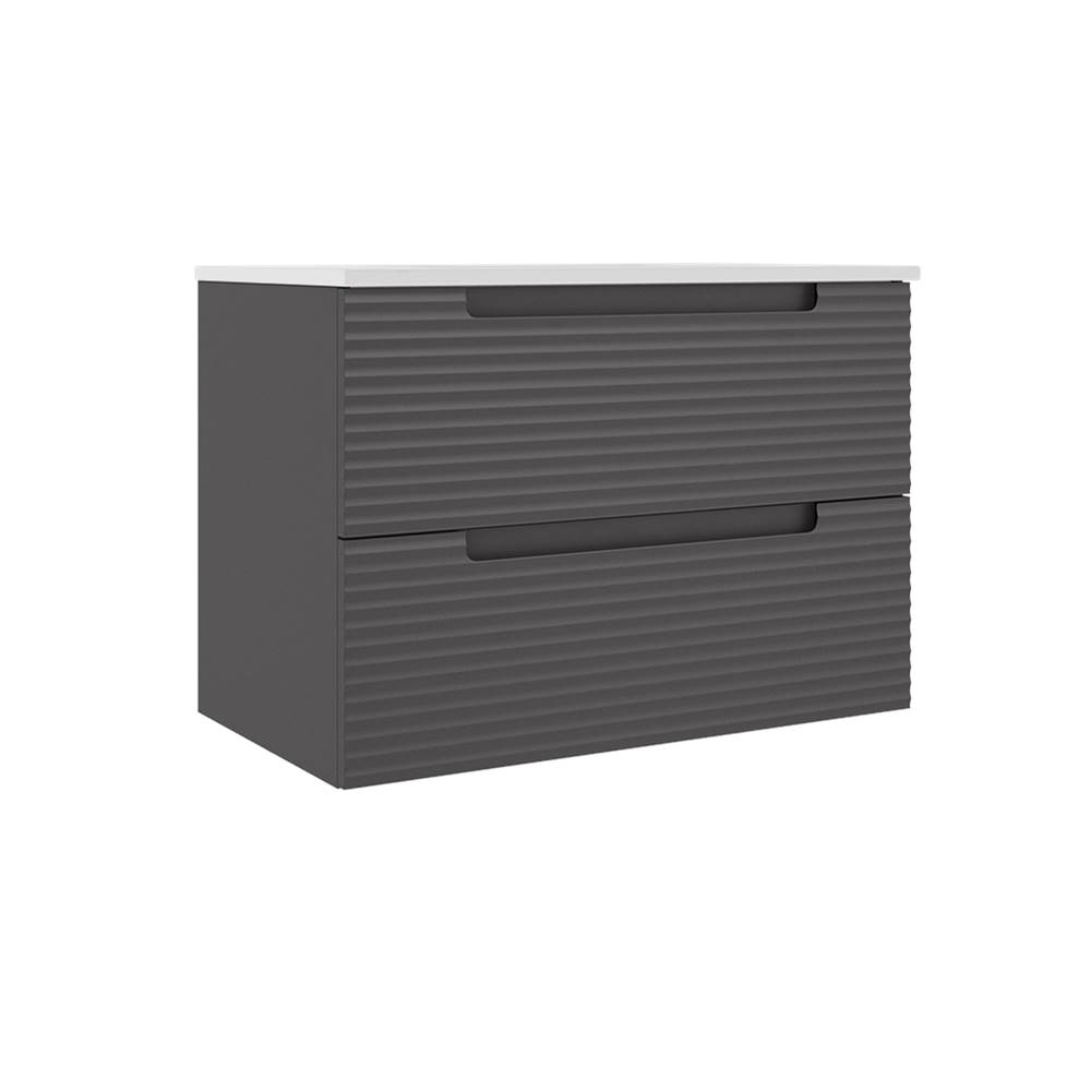 ICO Bath Coda 31'' Two Drawer Wall-Mounted Vanity - Ash Grey Ripple-shop