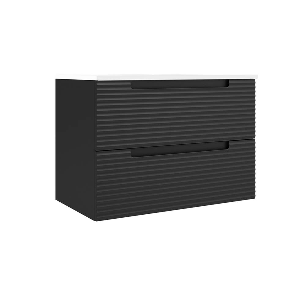 ICO Bath Coda 31'' Two Drawer Wall-Mounted Vanity - Matte Black Ripple-related