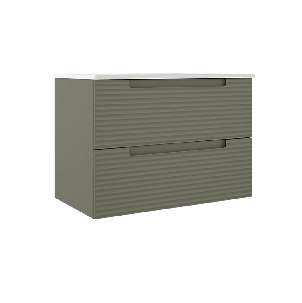 ICO Bath Coda 31'' Two Drawer Wall-Mounted Vanity - Sage Green Ripple-shop