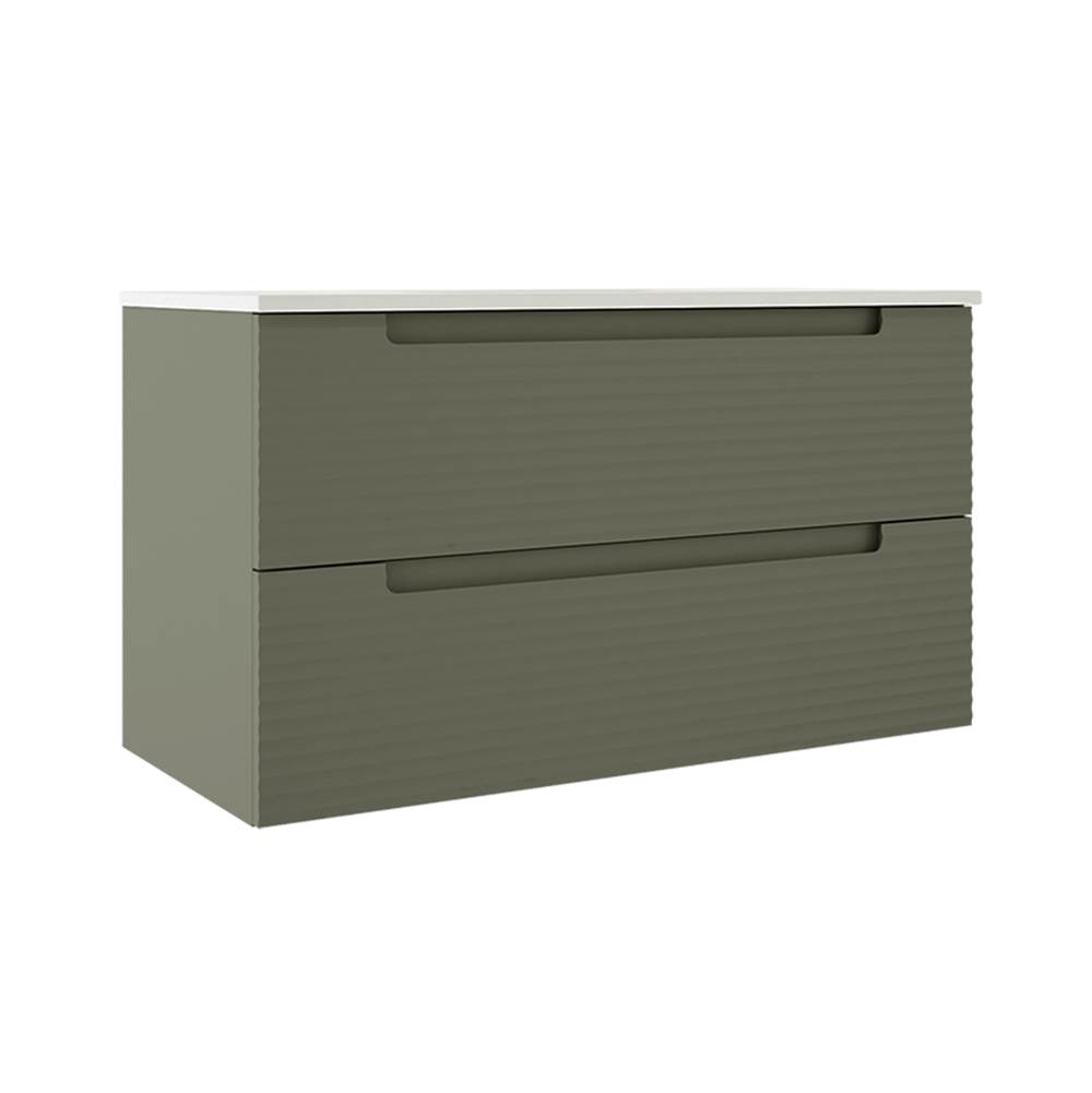 ICO Bath Coda 36'' Two Drawer Wall-Mounted Vanity - Sage Green Ripple-related