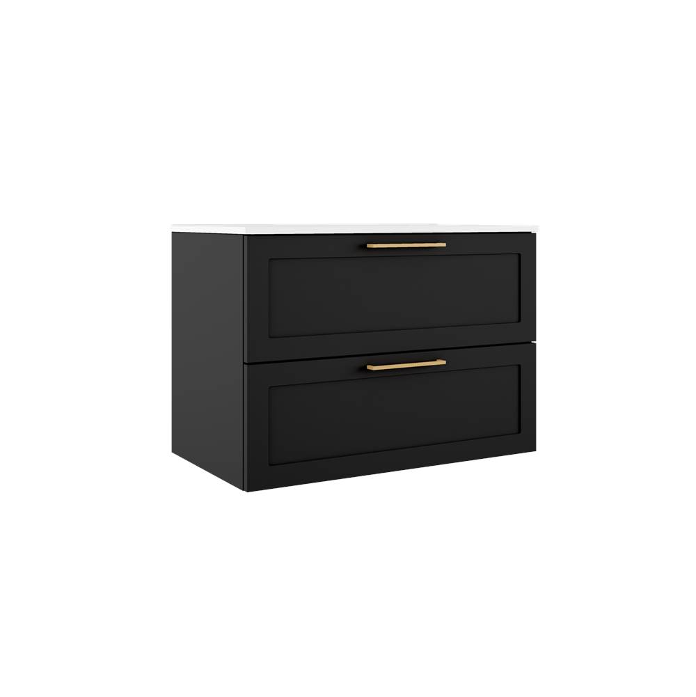 ICO Bath Rhythm 31'' Two Drawer Wall-Mounted Vanity - Matte Black-shop