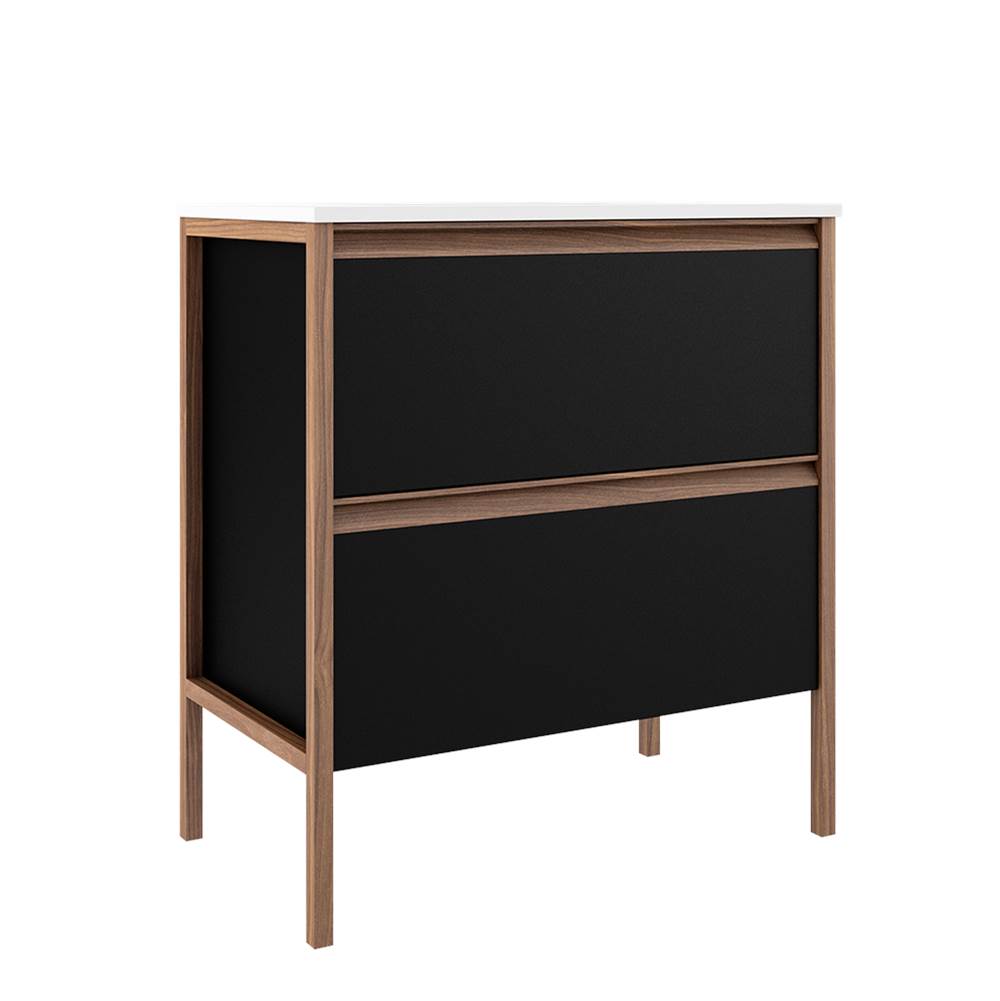 ICO Bath Tempo 31'' Two Drawer Freestanding Vanity - Matte Black-shop