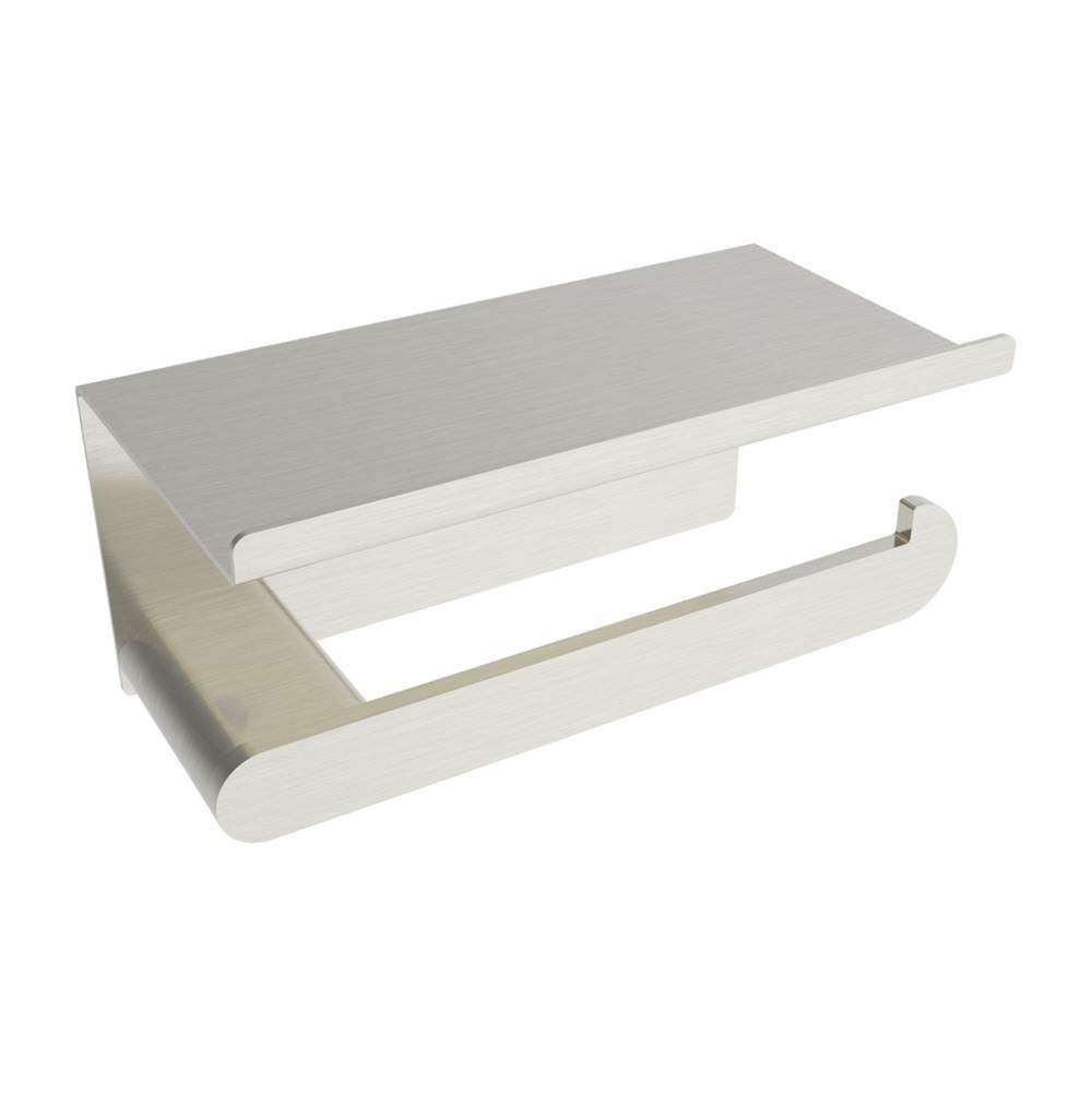 ICO Bath Flow Toilet Paper Holder With Shelf - Brushed Nickel-related