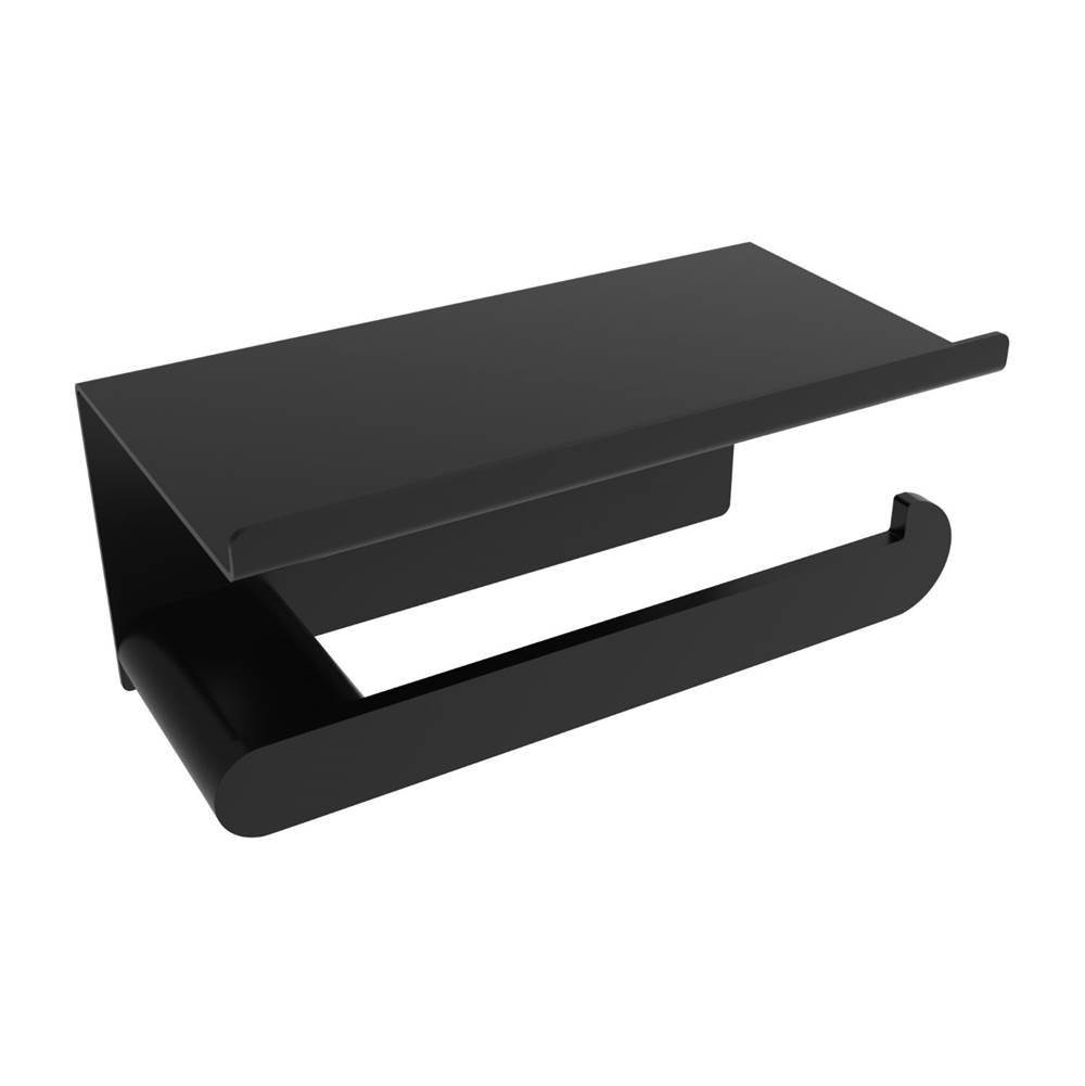 ICO Bath Flow Toilet Paper Holder With Shelf - Matte Black-shop