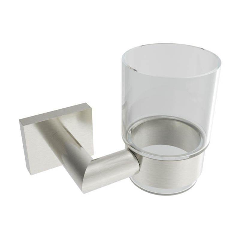ICO Bath Crater Glass Tumbler - Brushed Nickel-related