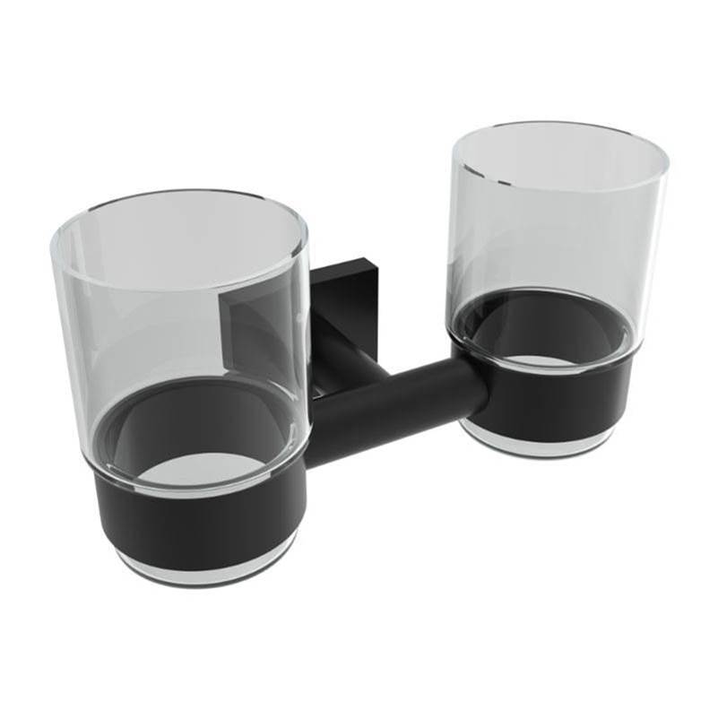 ICO Bath Crater Double Glass Tumbler - Matte Black-related