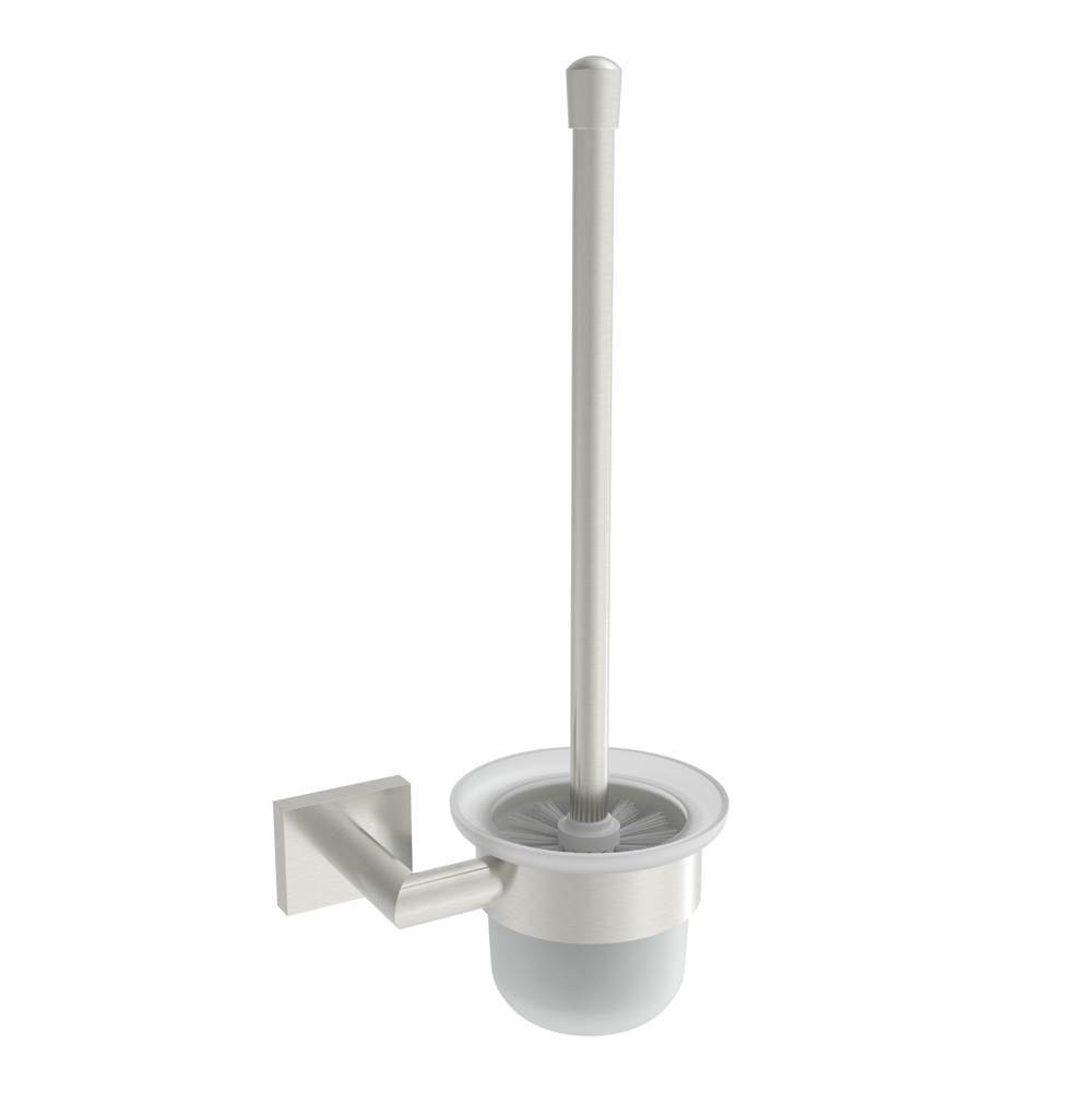ICO Bath Crater Wall-Mounted Toilet Brush - Brushed Nickel-shop