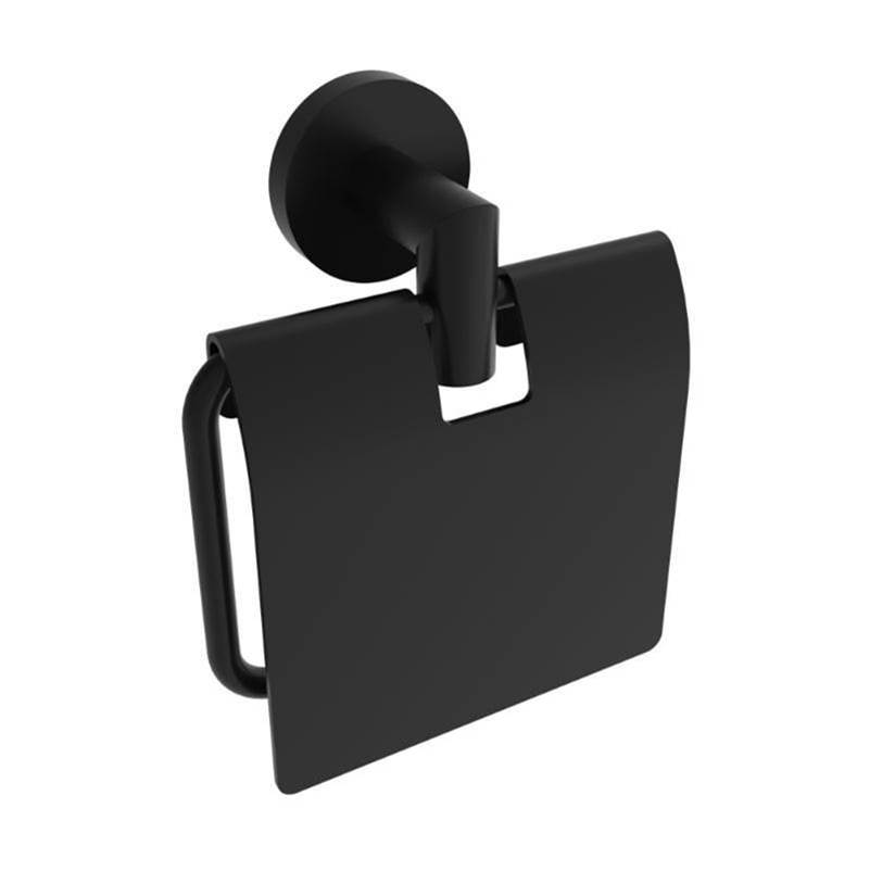 ICO Bath Summit Toilet Paper Holder With Cover - Matte Black-related