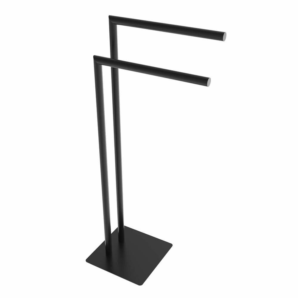 ICO Bath Round Freestanding Double Towel Bar - Matte Black-related