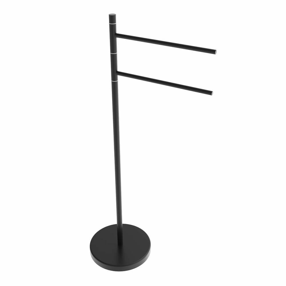 ICO Bath Round Freestanding Swivelling Double Towel Bar - Matte Black-shop
