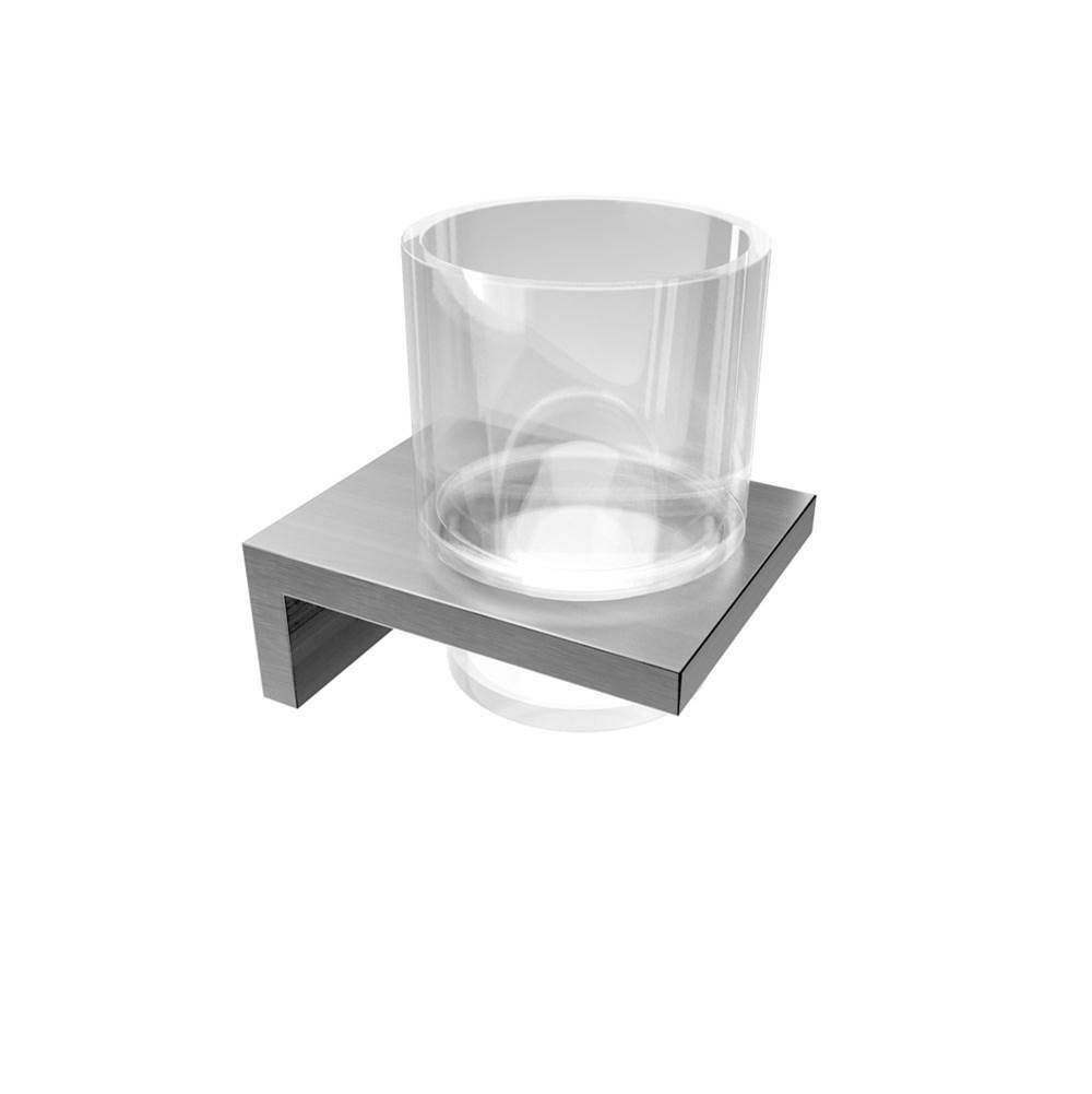 ICO Bath Erupt Glass Tumbler - Brushed Nickel-shop