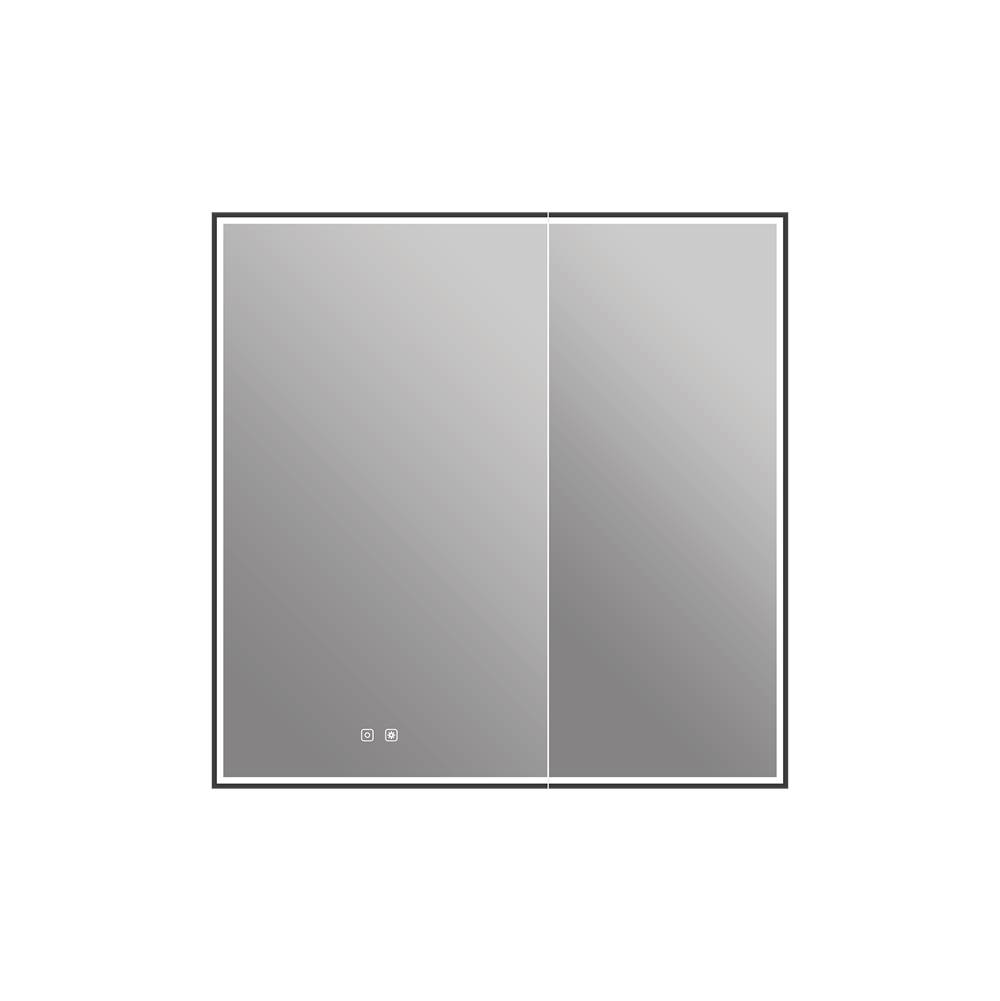 ICO Bath Nova 36'' x 36'' LED Medicine Cabinet - Matte Black-shop