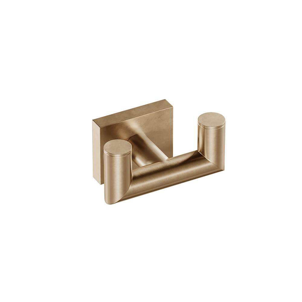 ICO Bath Crater Double Towel Hook - PVD Brushed Bronze-related